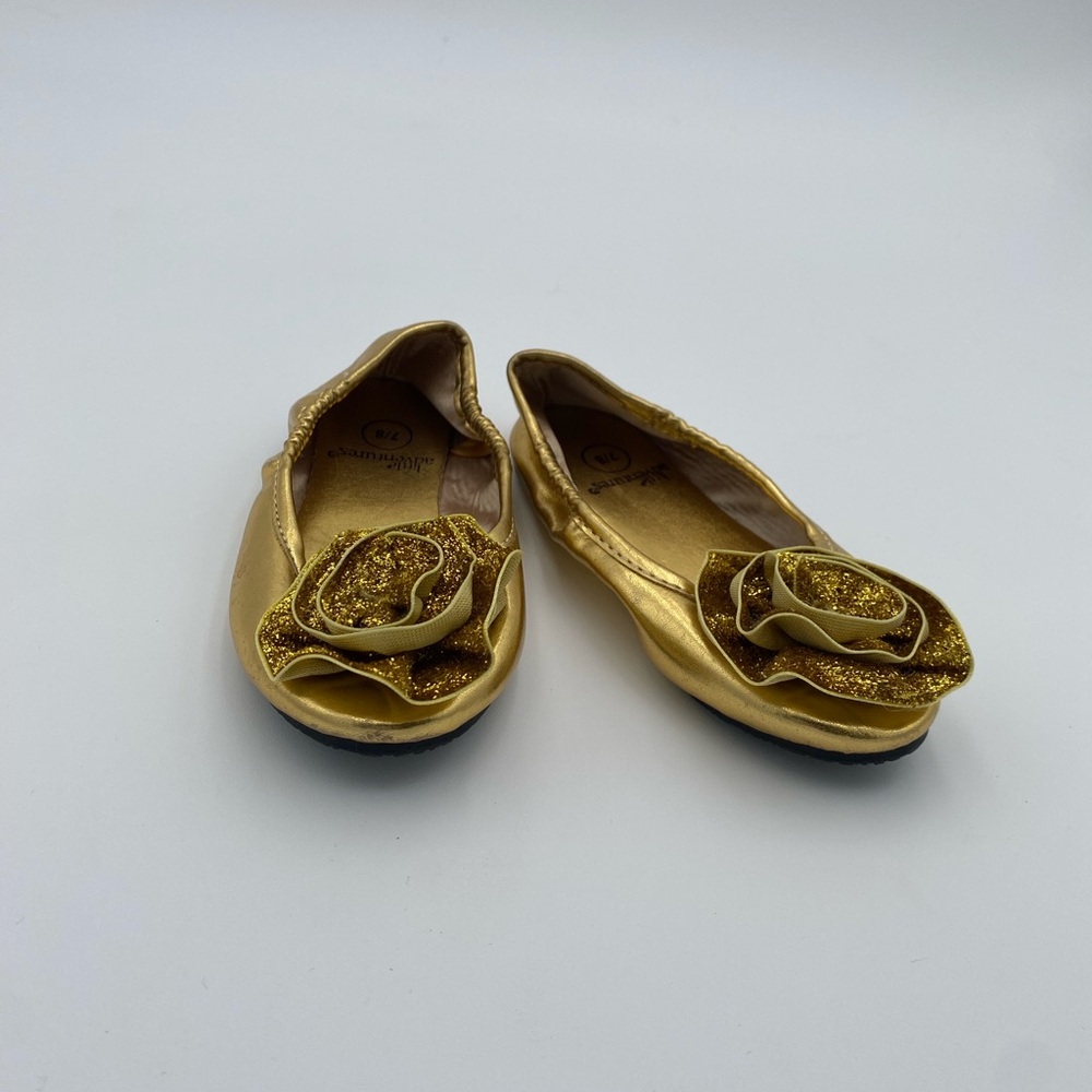 Gold Little Adventures Flower Dress Up flats
